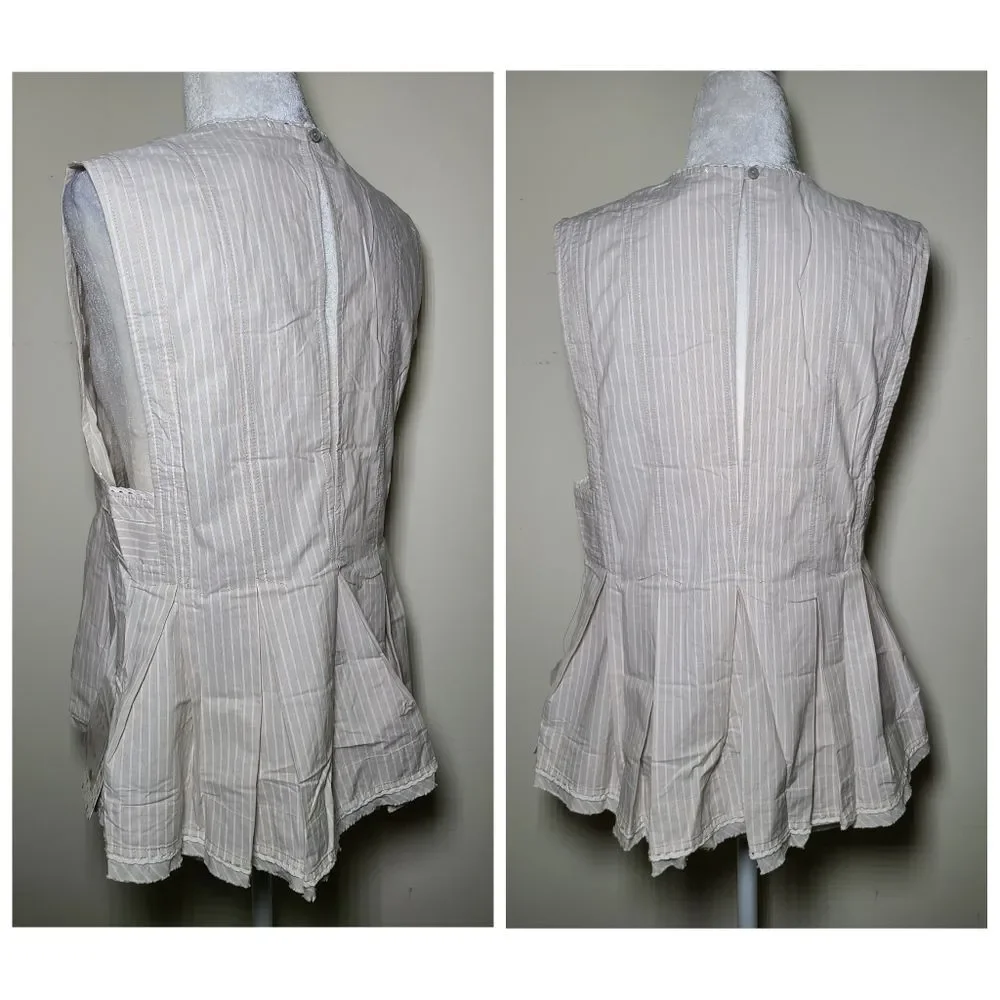 NWT|Free People Good Feels Ivory Striped Sleeveless Top, SMALL - Picture 5 of 7
